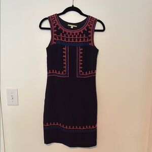 Gianni Bini Black, Orange,‎ and Blue Embellished Mini Dress